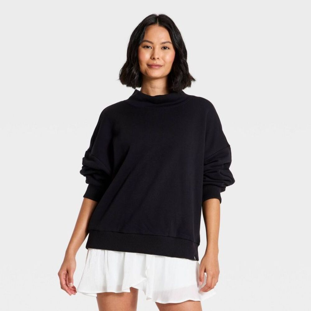 Women's Mockneck Active Pullover - JoyLab Black M